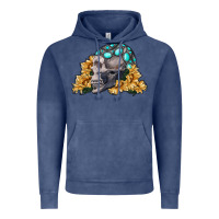 Vintage Denim skull with sunflowers Vintage Hoodie - RanaPortraitStore