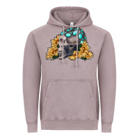 Vintage Zinc skull with sunflowers Vintage Hoodie - RanaPortraitStore
