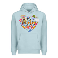 Blue Mist teacher heart Premium Hoodie - Artiststas