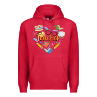 Cardinal teacher heart Premium Hoodie - Artiststas