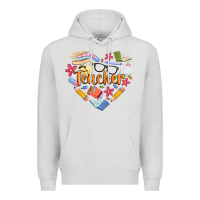 Dove Grey teacher heart Premium Hoodie - Artiststas