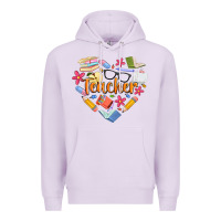 Lilac teacher heart Premium Hoodie - Artiststas