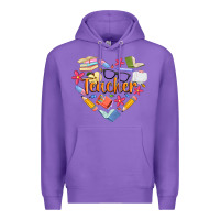 Purple teacher heart Premium Hoodie - Artiststas
