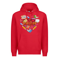Red teacher heart Premium Hoodie - Artiststas