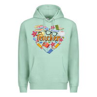Seafoam teacher heart Premium Hoodie - Artiststas