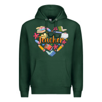 Sports Green teacher heart Premium Hoodie - Artiststas