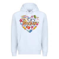 White teacher heart Premium Hoodie - Artiststas