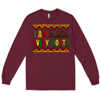 Burgundy i am black every month Long Sleeve Tee - Artiststas