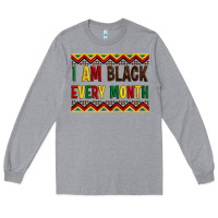 Heather Grey i am black every month Long Sleeve Tee - Artiststas