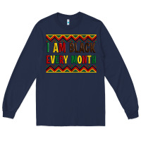 Navy i am black every month Long Sleeve Tee - Artiststas