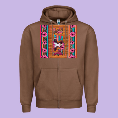 Love Baby Calf Valentine's Day Zipper Hoodie Designed By Jasminsmagicworld