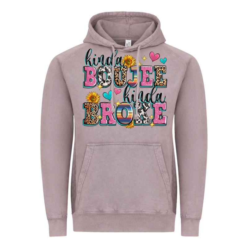 Kinda Boujee Kinda Broke Vintage Hoodie by Zillion Design Studio | Teevron