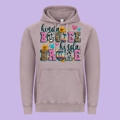 Kinda Boujee Kinda Broke Vintage Hoodie Designed By Zillion Design Studio