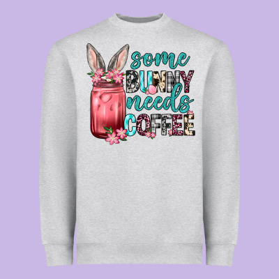 Some Bunny Needs Coffee Heavyweight Sweatshirt Designed By Neo Western
