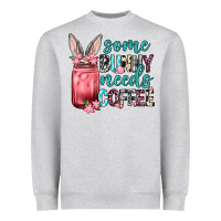 Heather Grey Some Bunny needs coffee Heavyweight Sweatshirt - Neo Western