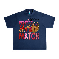 Navy we're a perfect match Urban Heavy Tee - OliviaCreatesArt