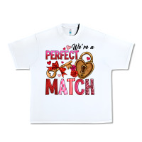 White we're a perfect match Urban Heavy Tee - OliviaCreatesArt