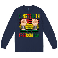 Navy juneteenth freedom day Long Sleeve Tee - Artiststas