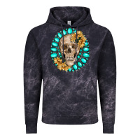 Cloud Black skull with gemstone and sunflower Vintage Hoodie - RanaPortraitStore