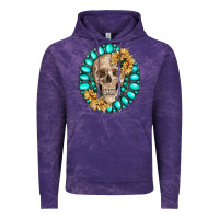Cloud Purple skull with gemstone and sunflower Vintage Hoodie - RanaPortraitStore
