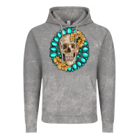 Cloud Rock skull with gemstone and sunflower Vintage Hoodie - RanaPortraitStore