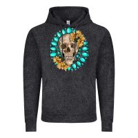 Vintage Black skull with gemstone and sunflower Vintage Hoodie - RanaPortraitStore