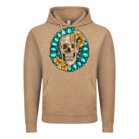 Vintage Coffee skull with gemstone and sunflower Vintage Hoodie - RanaPortraitStore