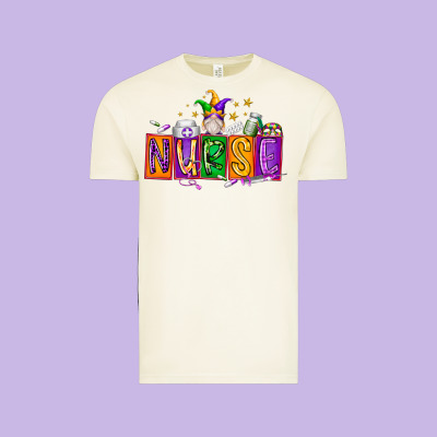 Nurse Mardi Gras Vintage Tee Designed By Racoondesign