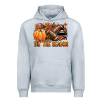Heather Grey Tis' the season Football and maroon helmet Urban Hoodie - NancyCooperArtShop