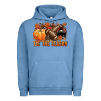 Pigment Pebble Blue Tis' the season Football and maroon helmet Urban Hoodie - NancyCooperArtShop