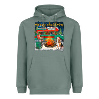 Sage merry christmas with camper van Heavyweight Hoodie - NancyCooperArtShop