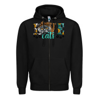 Black love cats scottish fold Zipper Hoodie - LillyAllenDesigns
