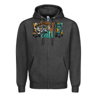 Charcoal Heather love cats scottish fold Zipper Hoodie - LillyAllenDesigns