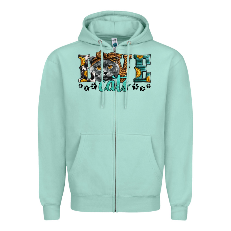 Love Cats Scottish Fold Zipper Hoodie by LillyAllenDesigns | Teevron