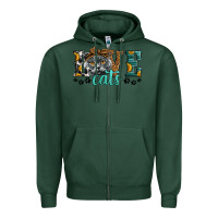 Sports Green love cats scottish fold Zipper Hoodie - LillyAllenDesigns