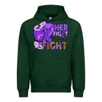 Forest Green Her fight is our fight purple ribbon Urban Hoodie - NancyCooperArtShop