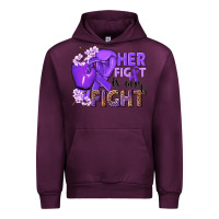 Mauve Wine Her fight is our fight purple ribbon Urban Hoodie - NancyCooperArtShop