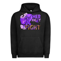Pigment Black Her fight is our fight purple ribbon Urban Hoodie - NancyCooperArtShop
