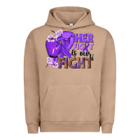 Pigment Burro Her fight is our fight purple ribbon Urban Hoodie - NancyCooperArtShop
