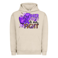 Pigment French Oak Her fight is our fight purple ribbon Urban Hoodie - NancyCooperArtShop