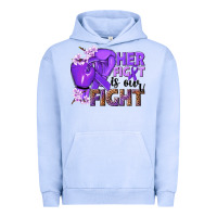 Pigment Grape Ice Her fight is our fight purple ribbon Urban Hoodie - NancyCooperArtShop