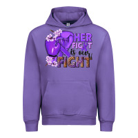 Tulip Her fight is our fight purple ribbon Urban Hoodie - NancyCooperArtShop