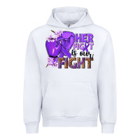 White Her fight is our fight purple ribbon Urban Hoodie - NancyCooperArtShop