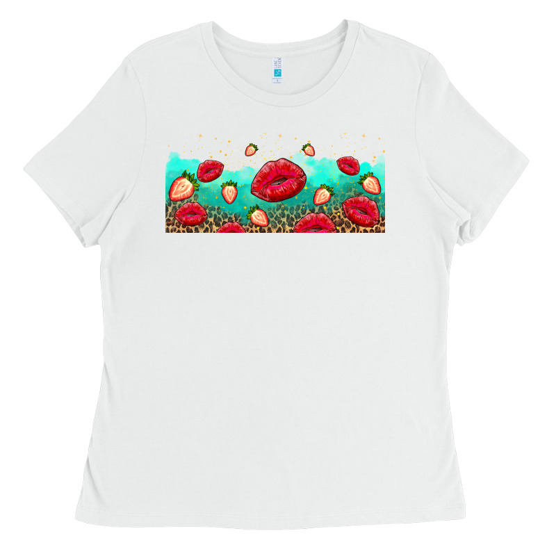 Lips And Strawberries Ladies Tee by AdoDesignShop | Teevron