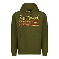 Army Green softball game day Premium Hoodie - Artiststas