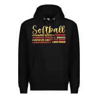 Black softball game day Premium Hoodie - Artiststas