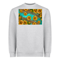 Heather Grey western sunflowers skinny metal can holder Heavyweight Sweatshirt - HRA Design Shop