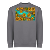 Western Sunflowers Skinny Metal Can Holder Heavyweight Sweatshirt | Teevron