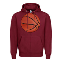 Burgundy basketball Zipper Hoodie - BarkalooDesign