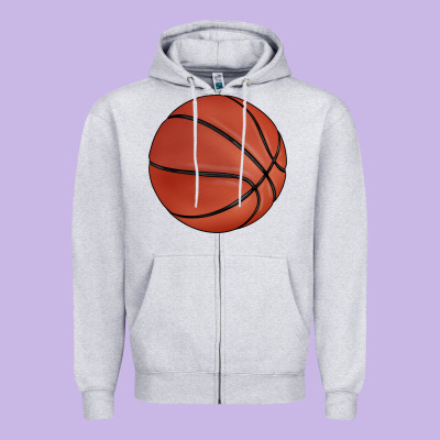 Basketball Zipper Hoodie Designed By Barkaloodesign